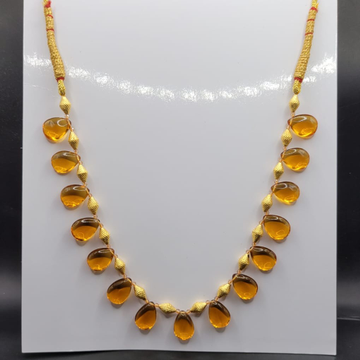 916 Gold Yellow Color Stone Necklace by 